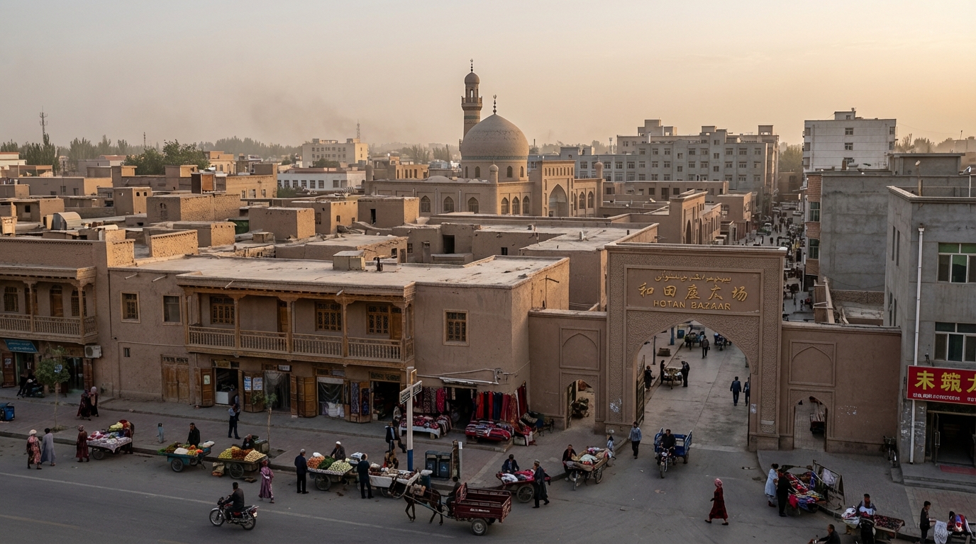 Scenic view of Hotan, China