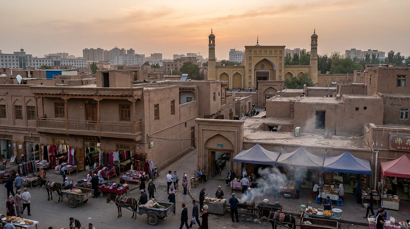Scenic view of Kashgar, China