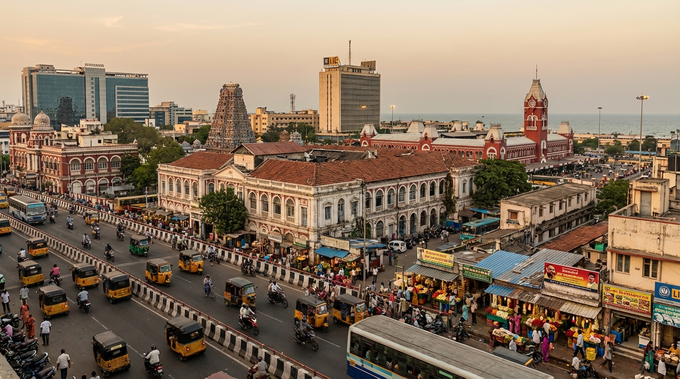 Scenic view of Chennai, India