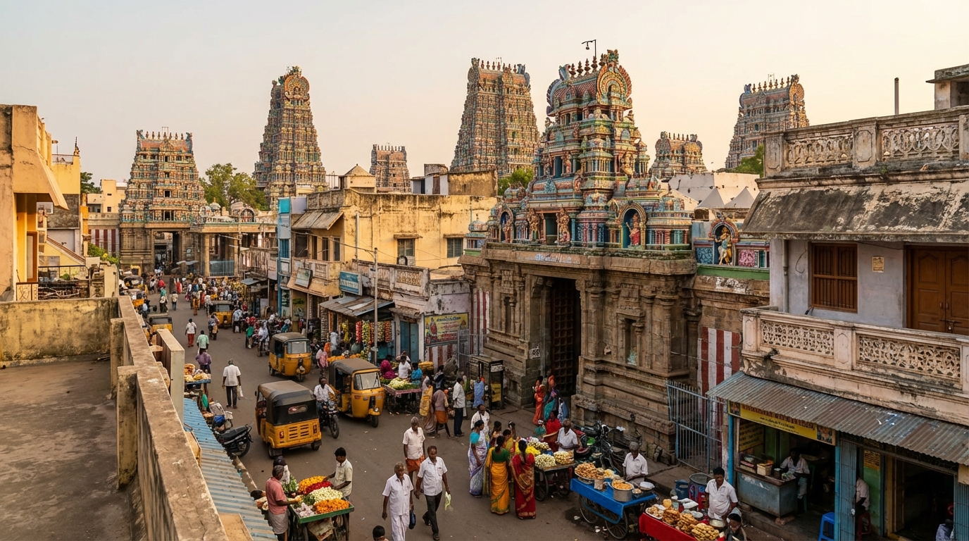 Scenic view of Madurai, India