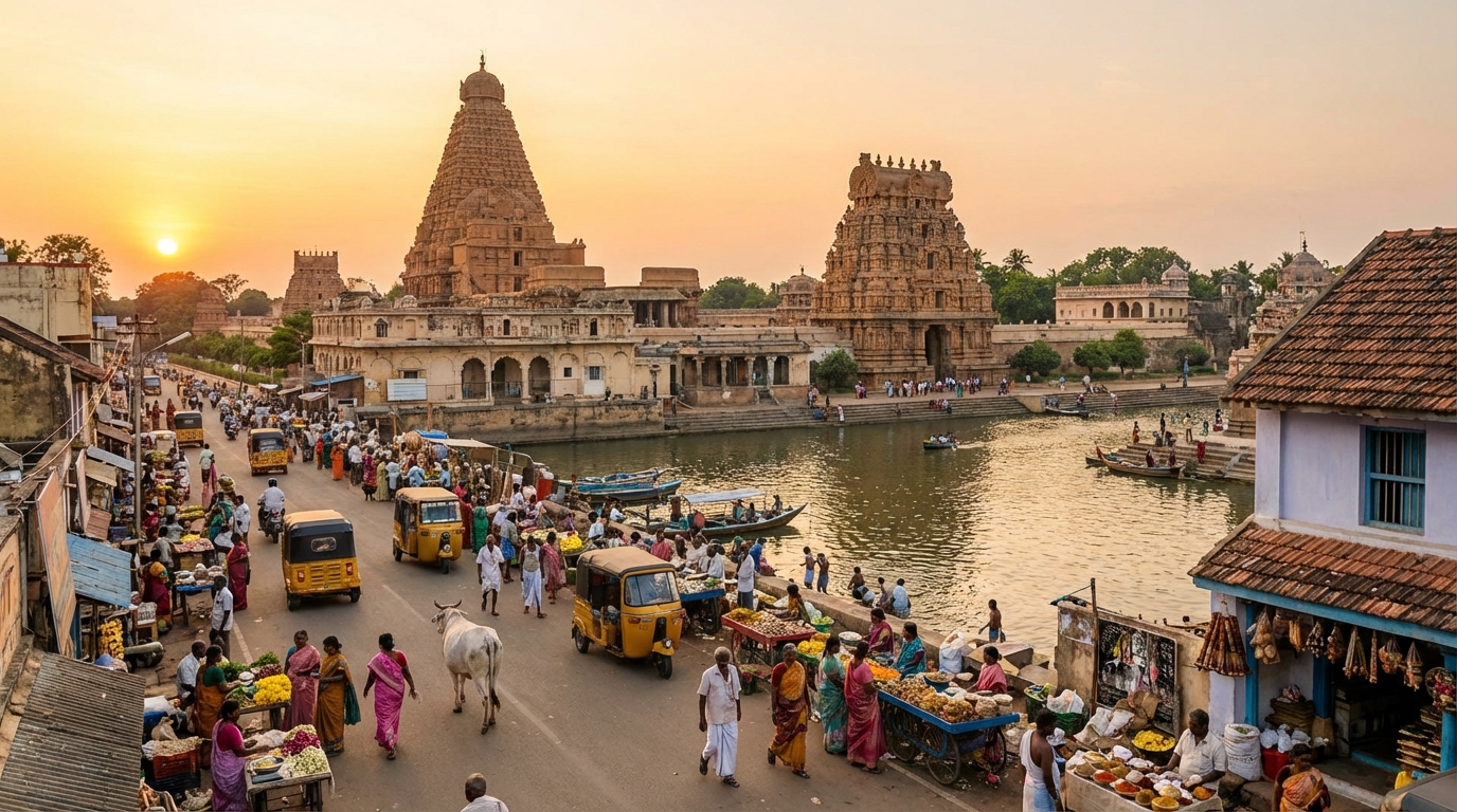 Scenic view of Thanjavur, India