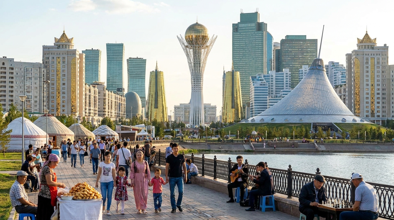 Scenic view of Kazakhstan